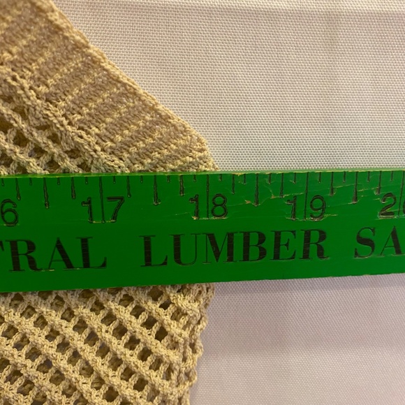 Women’s Festival Fringe Distressed Ladder Knit Tank in Beige Sz L - Picture 6 of 7